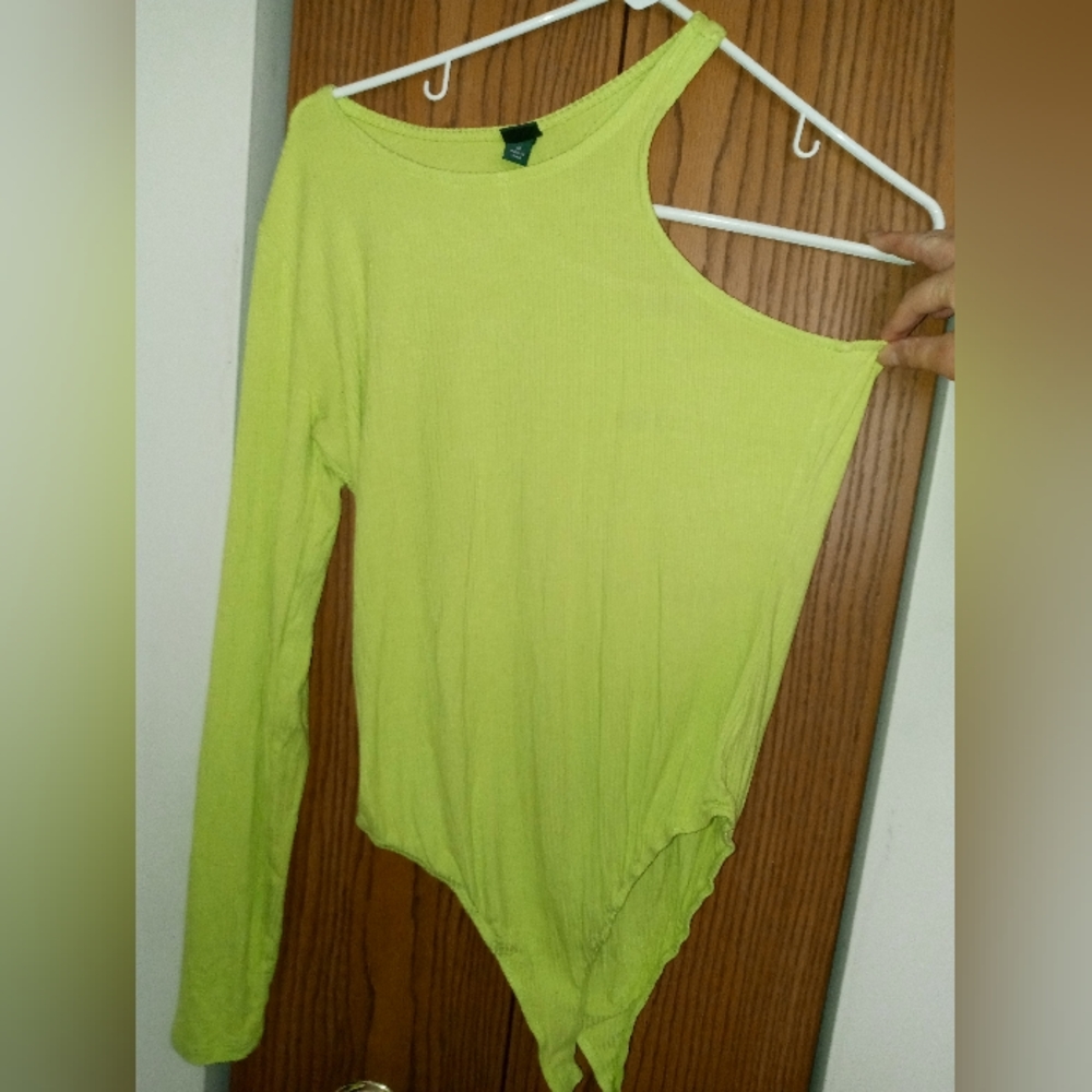 Neon Green One Shoulder Bodysuit